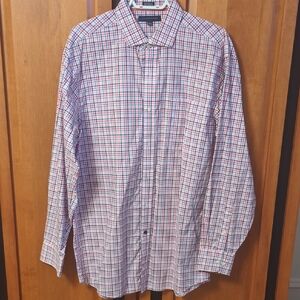Tommy Hilfiger Red and Blue Checkered Dress Shirt